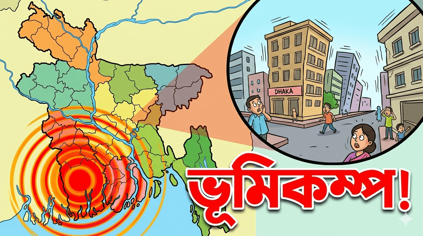দুপুরে হঠাৎ কেঁপে উঠল সারাদেশ — ভূমিকম্পের উৎস কোথায়?